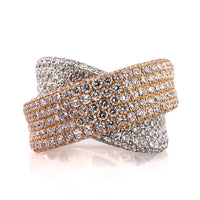 3.65ct White and Rose Gold Round Brilliant Cut Diamond Ring