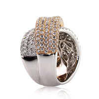 3.65ct White and Rose Gold Round Brilliant Cut Diamond Ring