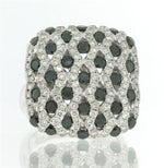 3.20ct Black And White Round Brilliant Cut Diamond Ring