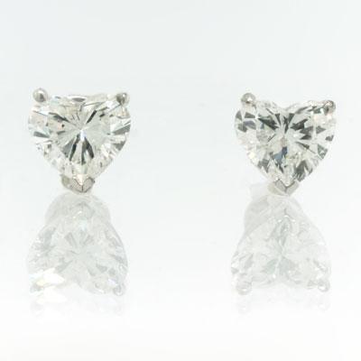 2.29ct Heart Shape Diamond Stud Earrings