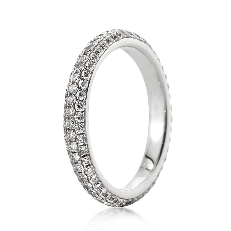 1.07ct Round Brilliant Cut Diamond Eternity Band Micropave Setting