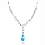1.80ct Round Brilliant Cut Diamond & Turquoise Necklace