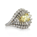 8.15ct Fancy Intense Yellow Pear Shaped Diamond Engagement Ring