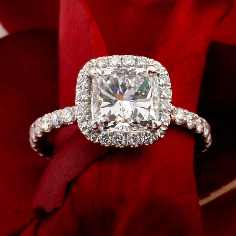 3.01ct Cushion Cut Diamond Engagement Ring