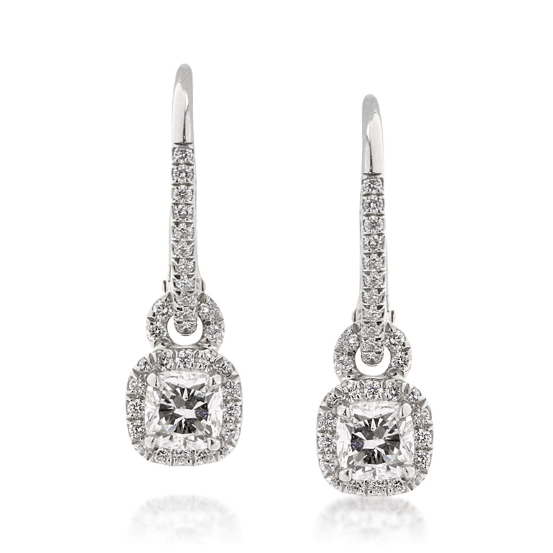 1.80ct Cushion Cut Diamond Earrings