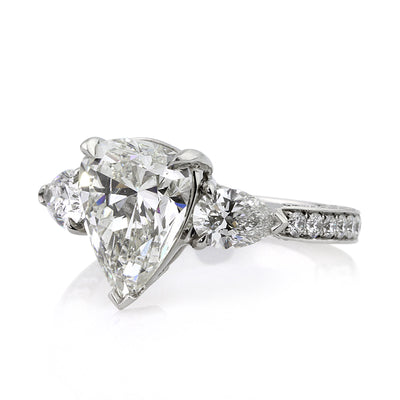 5.14ct Pear Shaped Diamond Engagement Ring