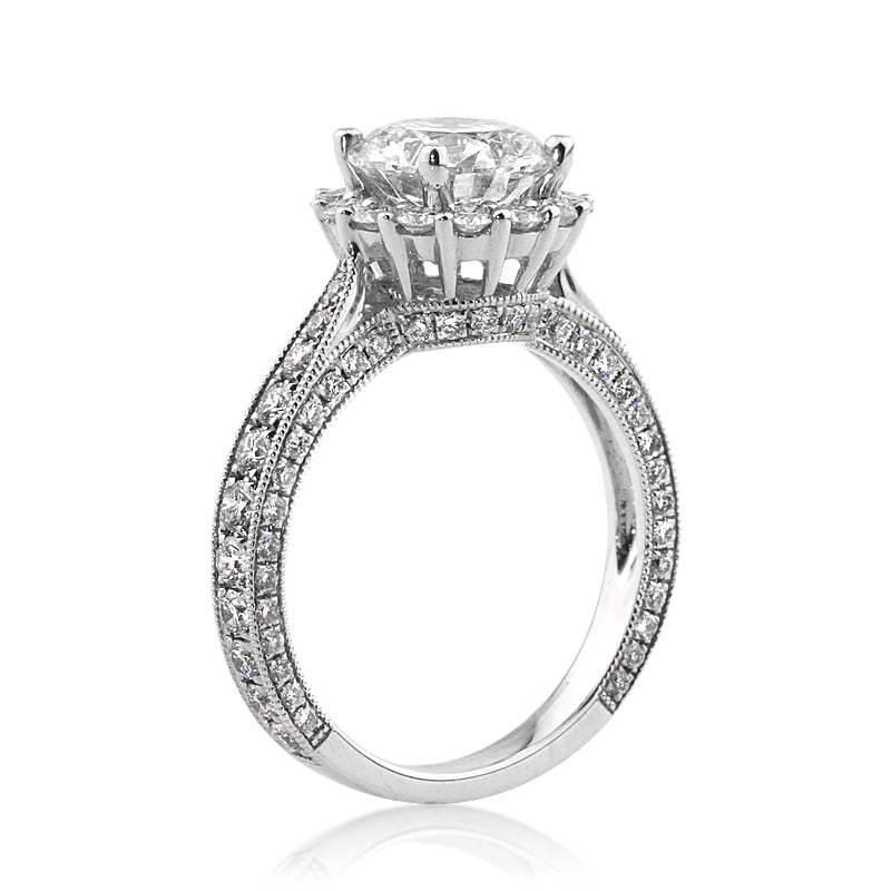 3.46ct Round Brilliant Cut Diamond Engagement Ring