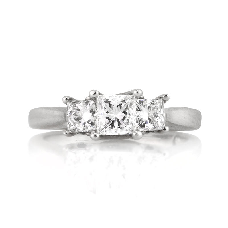 0.97ct Princess Cut Diamond Engagement Ring