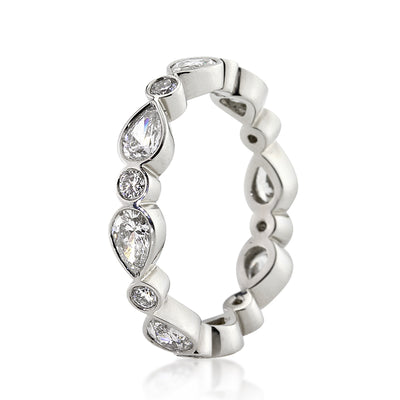 2.20ct Pear Shaped Diamond Eternity Band in 18k White Gold