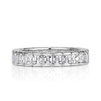 3.20ct Asscher Cut Diamond Eternity Band in 18k White Gold
