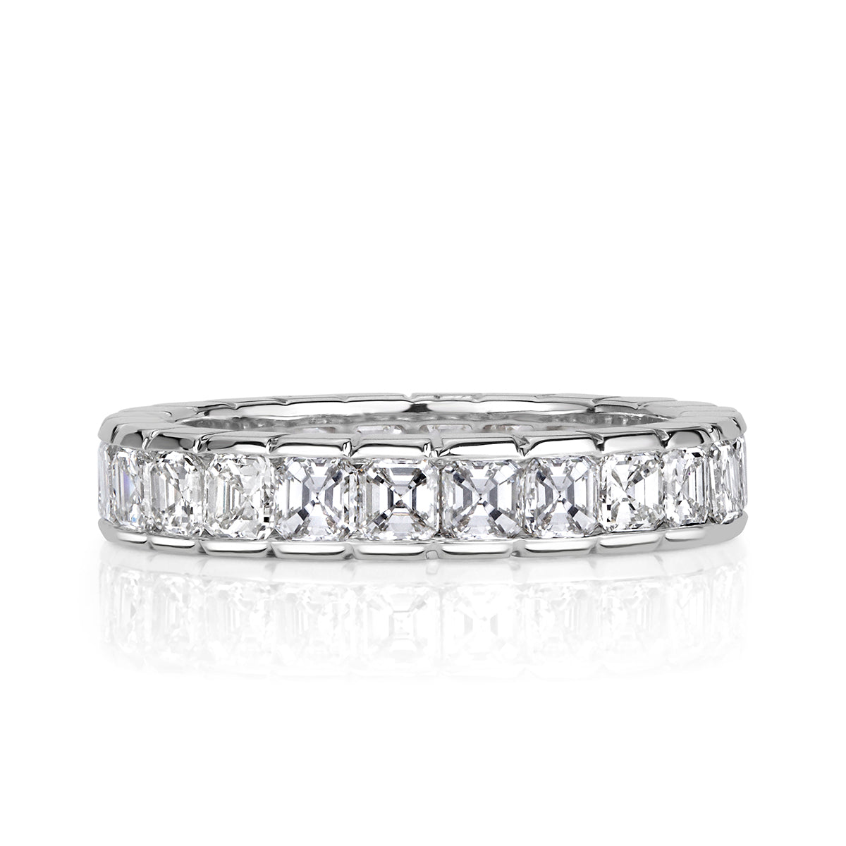 3.20ct Asscher Cut Diamond Eternity Band in 18k White Gold