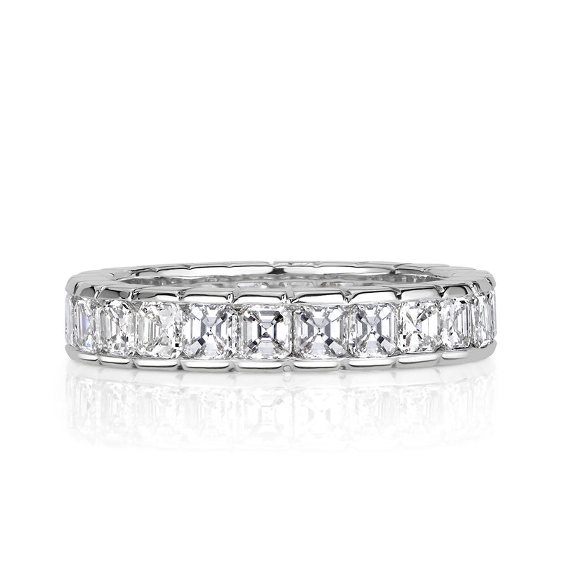 3.20ct Asscher Cut Diamond Eternity Band in 18k White Gold