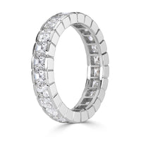3.20ct Asscher Cut Diamond Eternity Band in 18k White Gold