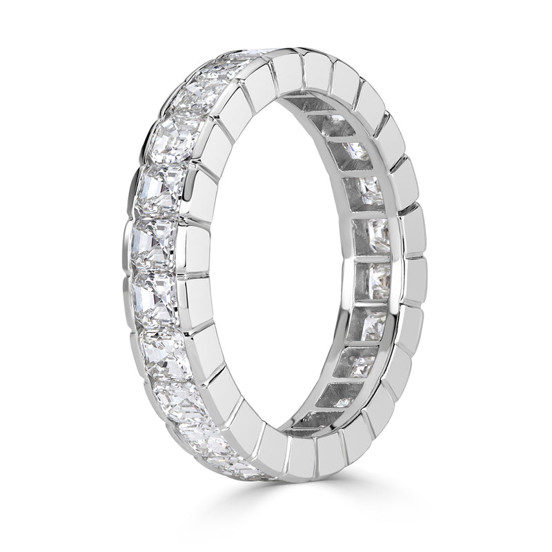 3.20ct Asscher Cut Diamond Eternity Band in 18k White Gold