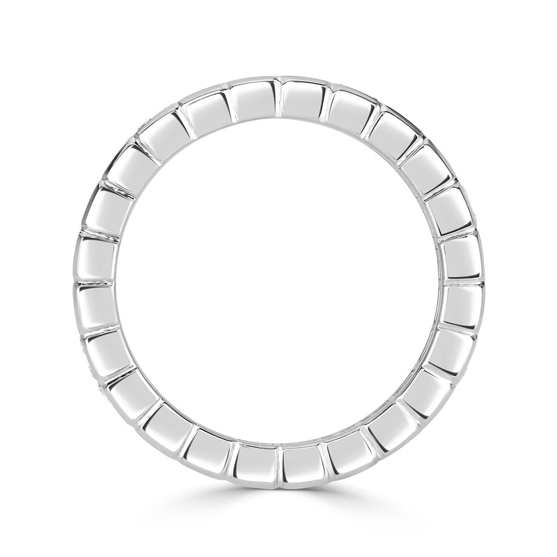 3.20ct Asscher Cut Diamond Eternity Band in 18k White Gold