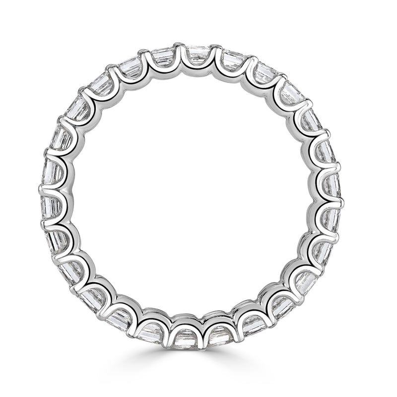 2.50ct Asscher Cut Diamond Eternity Band in 18k White Gold