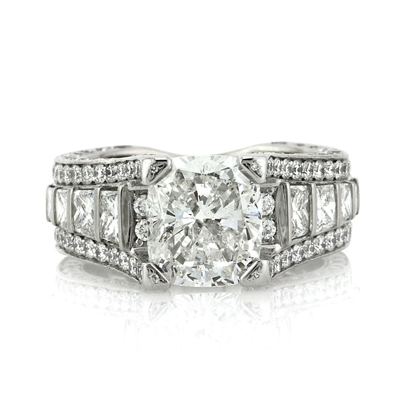 7.78ct Cushion Cut Diamond Engagement Ring