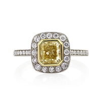 2.20ct Fancy Yellow Radiant Cut Diamond Engagement Ring