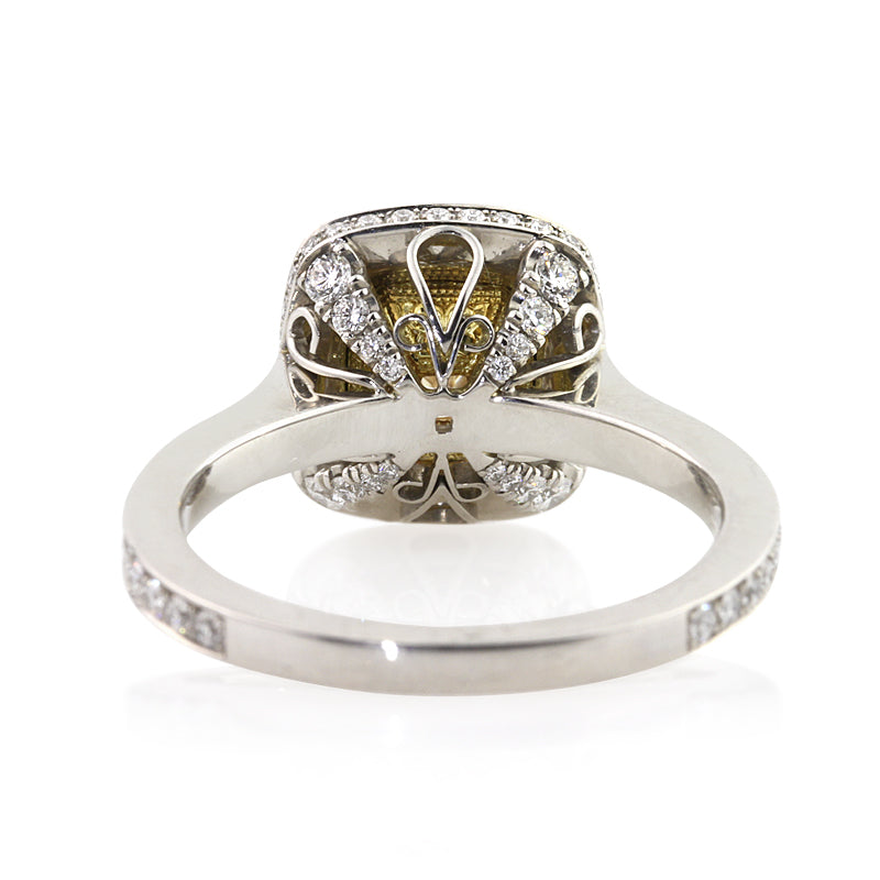 2.20ct Fancy Yellow Radiant Cut Diamond Engagement Ring