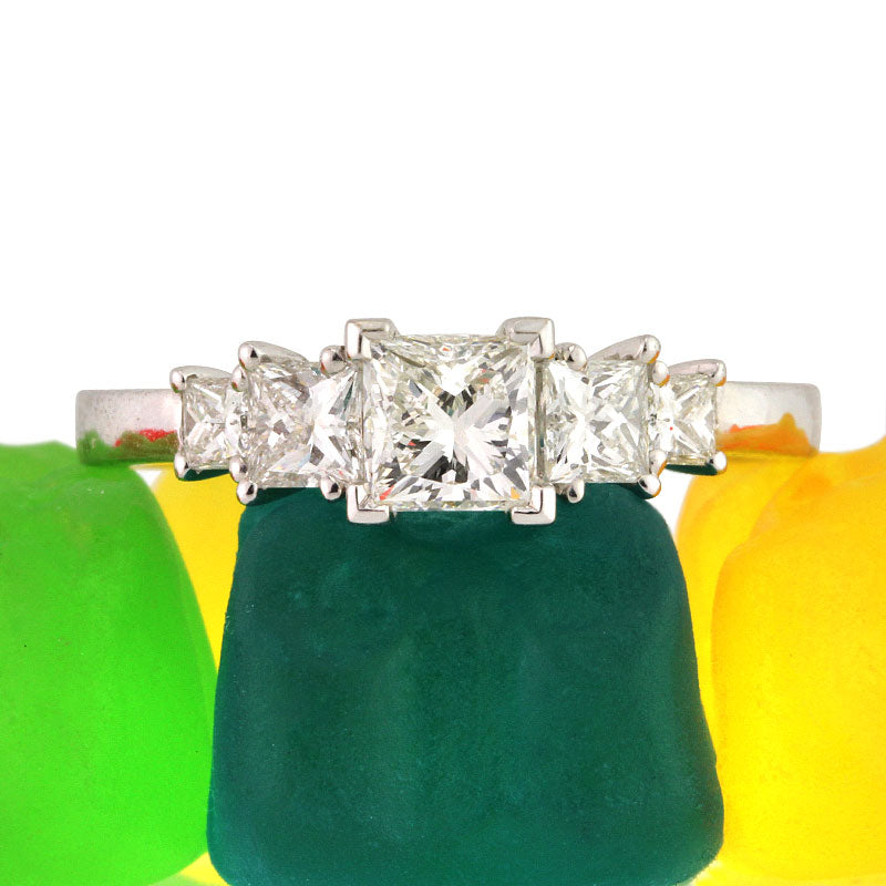 1.36ct Princess Cut Diamond Engagement Ring