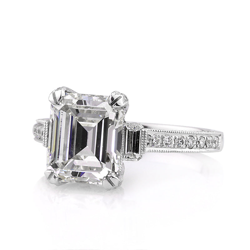 4.32ct Emerald Cut Diamond Engagement Ring