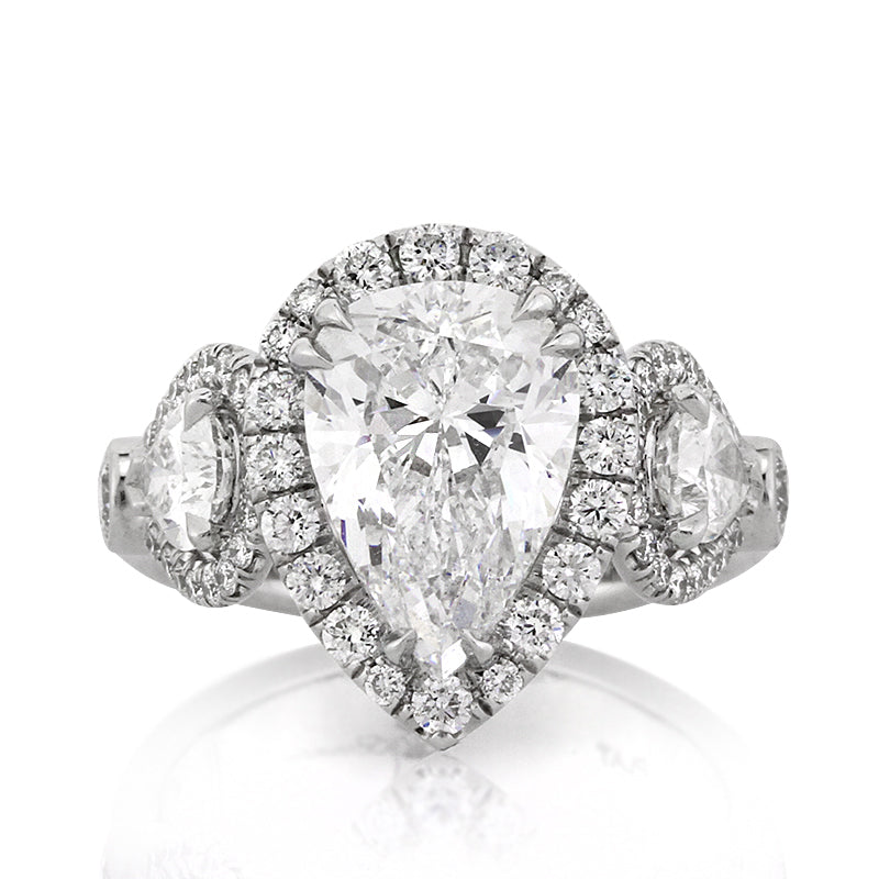 5.03ct Pear Shaped Diamond Engagement Ring