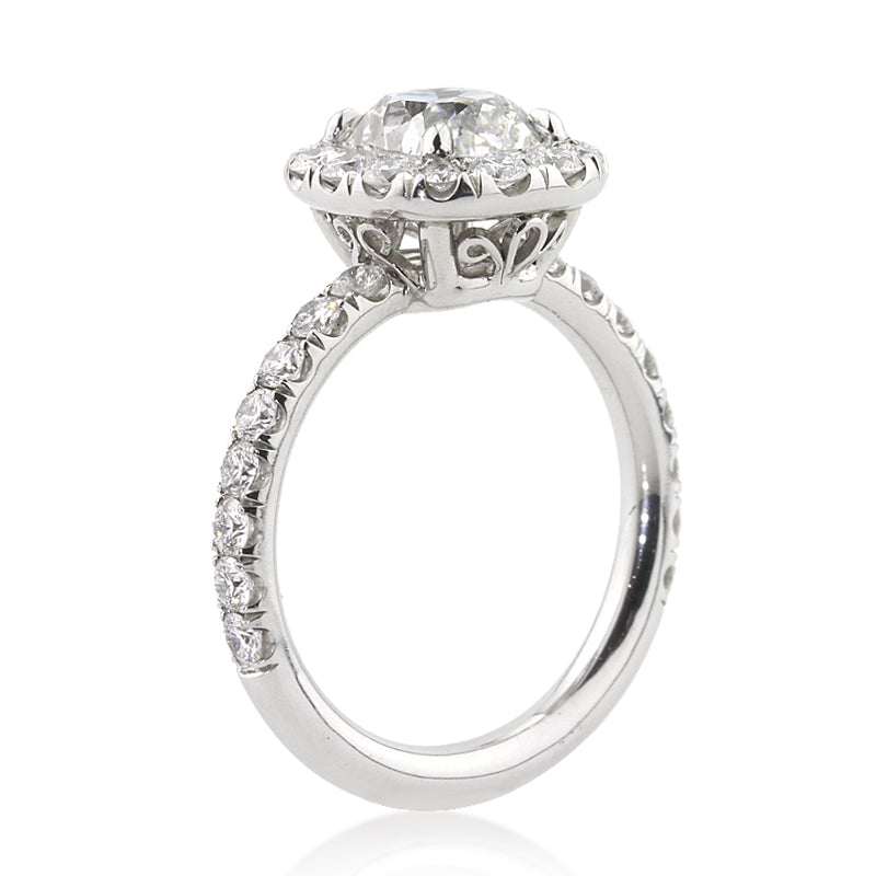 2.79ct Antique Cushion Brilliant Diamond Engagement Ring