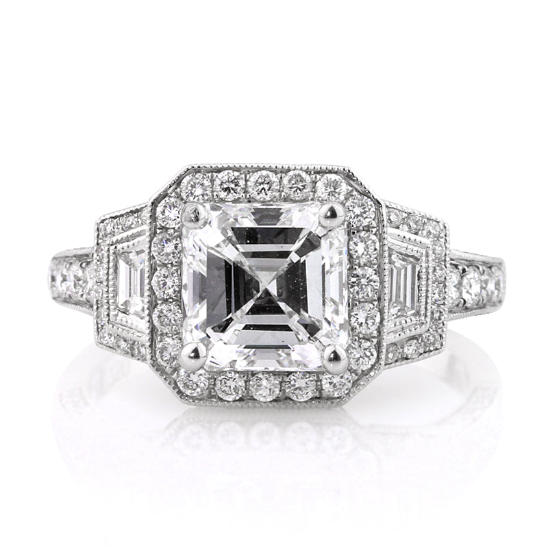 3.18ct Asscher Cut Diamond Engagement Ring