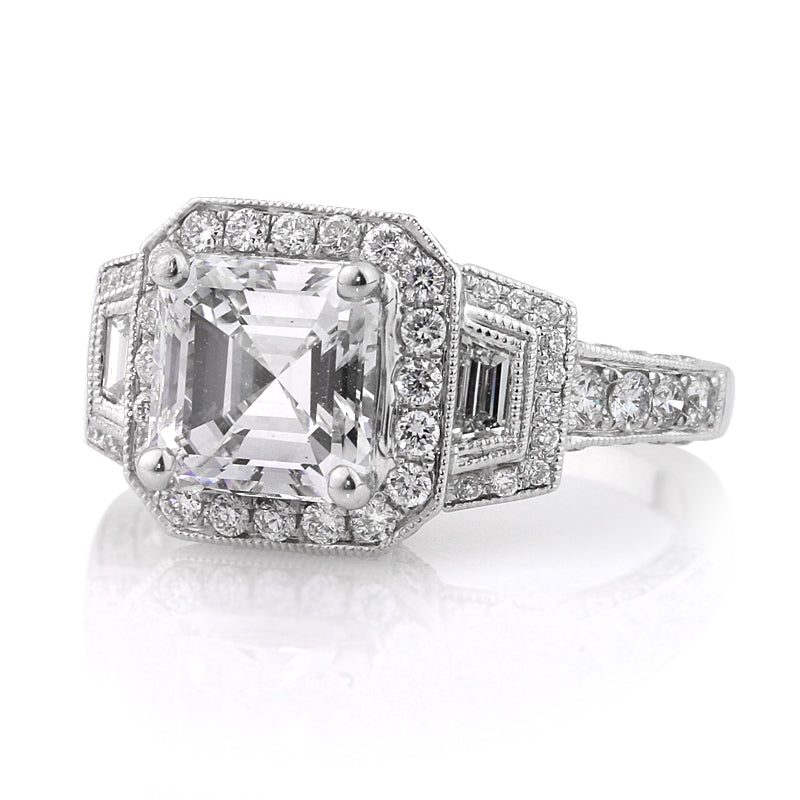 3.18ct Asscher Cut Diamond Engagement Ring
