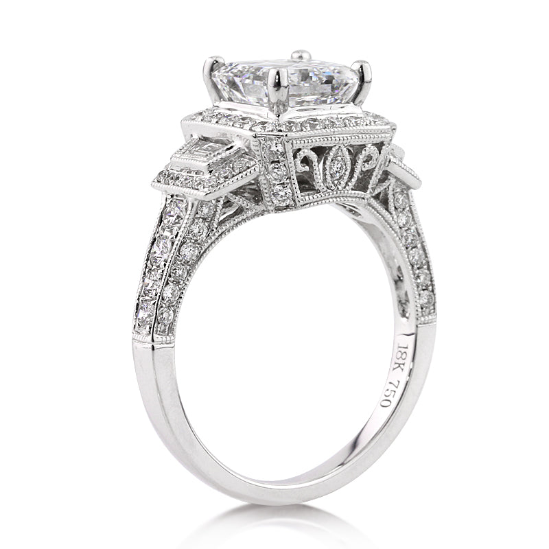 3.18ct Asscher Cut Diamond Engagement Ring