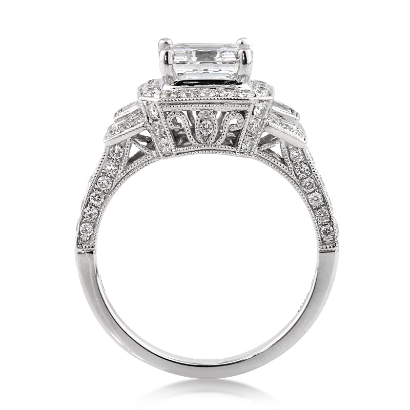 3.18ct Asscher Cut Diamond Engagement Ring