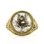 7.65ct Antique European Round Cut Diamond Engagement Ring