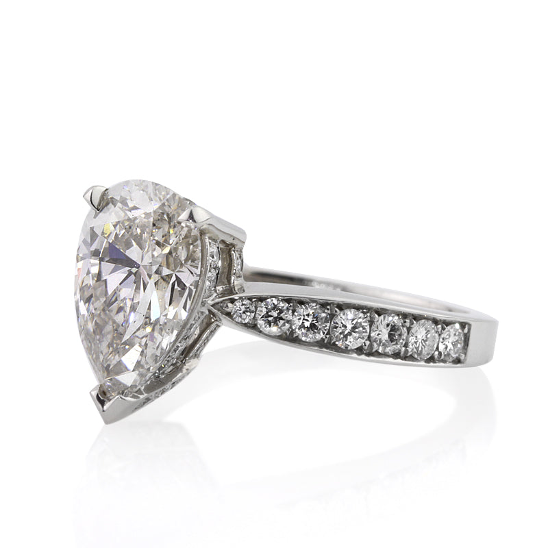2.89ct Pear Shaped Diamond Engagement Ring