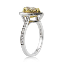 1.61ct Fancy Light Yellow Pear Shaped Diamond Engagement Ring