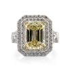 7.37ct Fancy Brownish Yellow Emerald Cut Diamond Engagement Ring