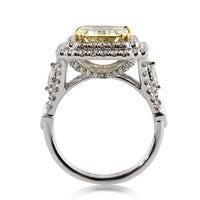 7.37ct Fancy Brownish Yellow Emerald Cut Diamond Engagement Ring