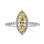 1.57ct Fancy Light Yellow Marquise Cut Diamond Engagement Ring