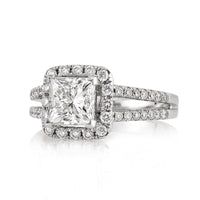 2.32ct Princess Cut Diamond Engagement Ring