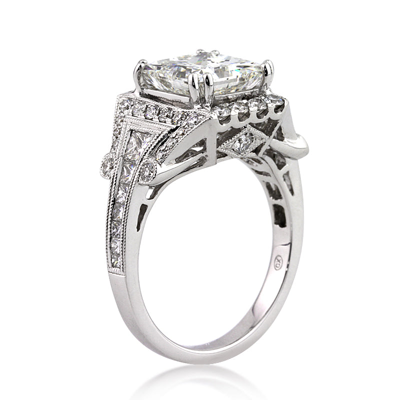 4.36ct Princess Cut Diamond Engagement Ring