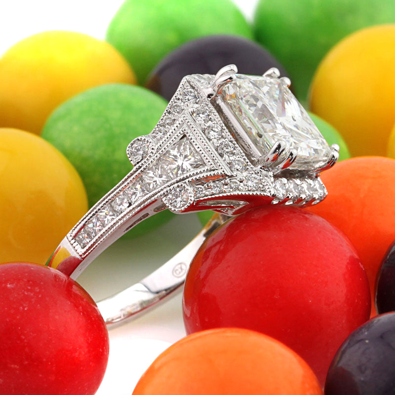 4.36ct Princess Cut Diamond Engagement Ring