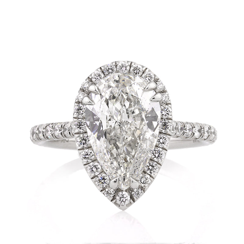 3.91ct Pear Shape Diamond Engagement Ring