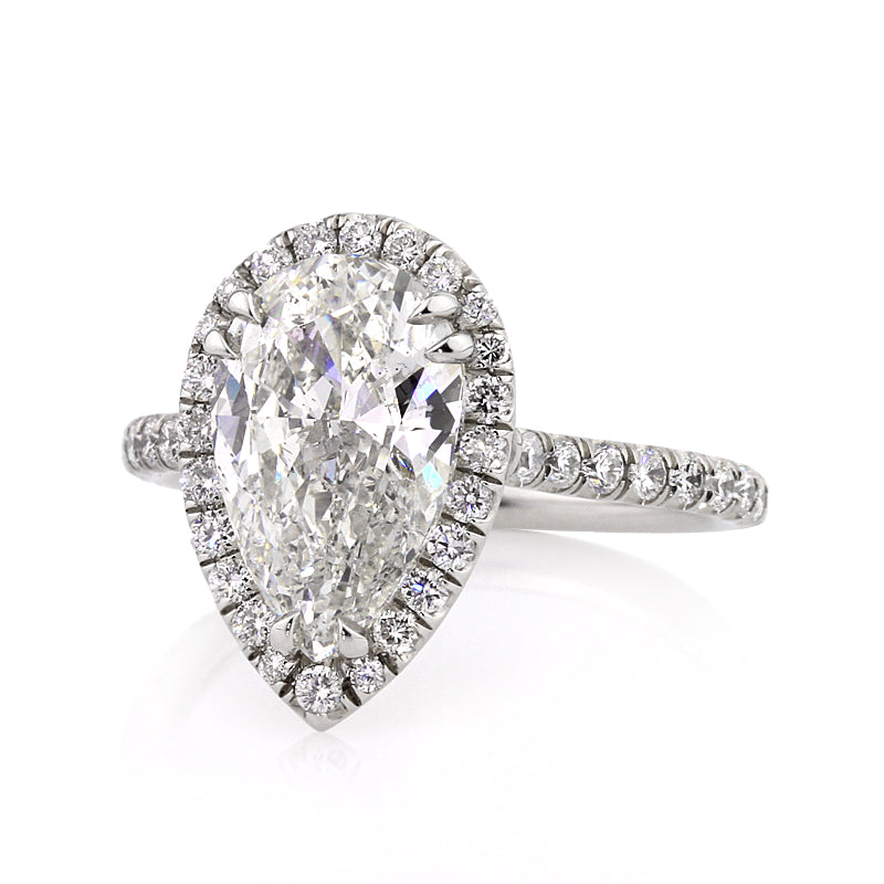 3.91ct Pear Shape Diamond Engagement Ring