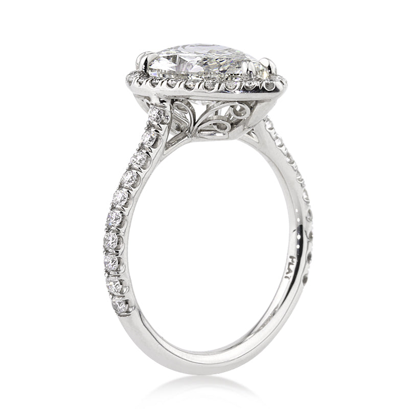 3.91ct Pear Shape Diamond Engagement Ring
