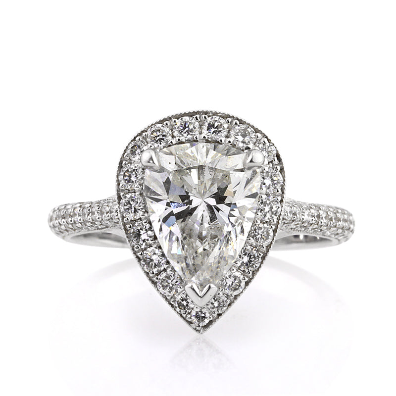 2.83ct Pear Shaped Diamond Engagement Ring