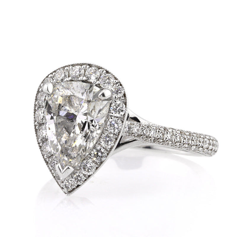 2.83ct Pear Shaped Diamond Engagement Ring