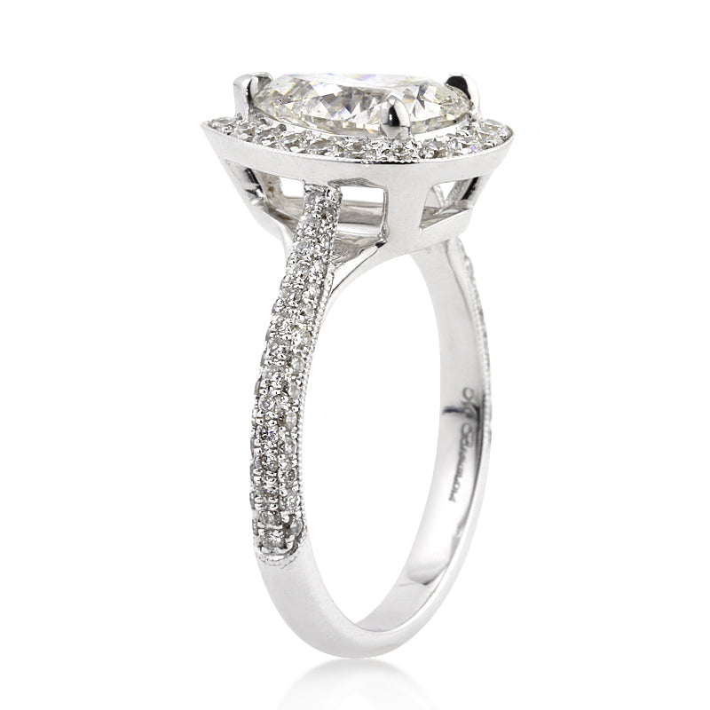 2.83ct Pear Shaped Diamond Engagement Ring