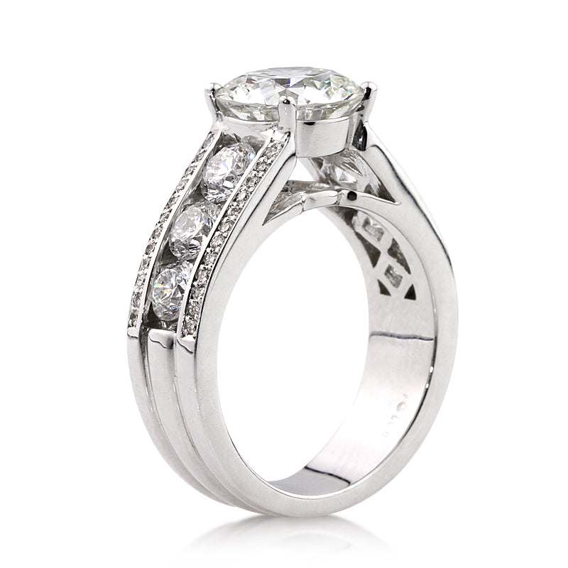 3.97ct Round Brilliant Cut Diamond Engagement Ring