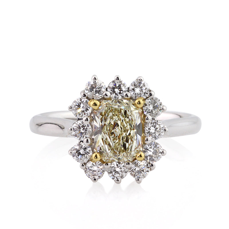 1.79ct Fancy Yellow Radiant Cut Diamond Engagement Ring