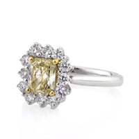 1.79ct Fancy Yellow Radiant Cut Diamond Engagement Ring