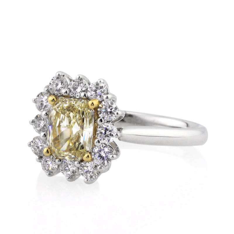1.79ct Fancy Yellow Radiant Cut Diamond Engagement Ring